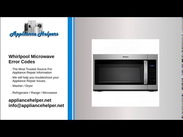 Common Causes Of Whirlpool Microwaves Error Code Oe
