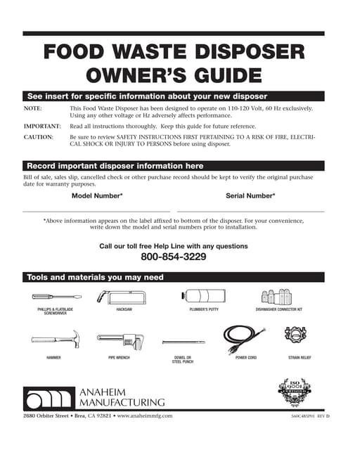 Is Waste King Garbage Disposals Error Code E1 Covered Under Warranty?