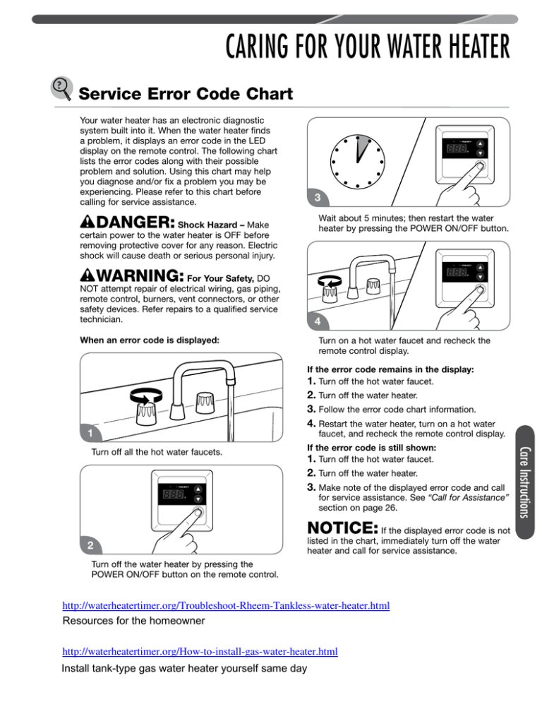 When To Call A Technician For Kenmore Water Heaters Error Code E3
